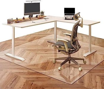 Office Chair Mat for Hardwood Floor: 63"x 51" Extra Large Chair Mats for Hard Wood and Tile Floor, Clear Floor Mat for Rolling Chair and Computer Desk, Heavy Duty Plastic Floor Protector for L Desk