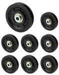 QWORK® 8 Pack 90mm Gym Pulley Wheel, High Strength Wear Resistant Bearing Pulleys for Gym Fitness Machine Wire Rope Pulley