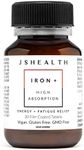 JSHealth Vitamins Iron+ Supplement for Energy Support - Iron Deficiency Pills with Vitamin C and Vitamin B12 - No Nausea - (30 Tablets)