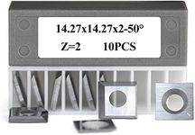 Carbide Inserts Cutters Knives 14.27mm Square Replacement Spiral Planer Blades for Rikon 20-600H WEN JT630H and PL1326 BP510H Cutech Jointer Rikon Craftex King Head 10pcs