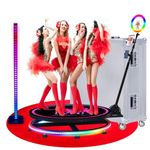 ZANOGI 360 Photo Booth Machine with Software for Parties,360 Slow Motion Photo Booth with Deluxe Package and Free Custom Logo, Controlled by Remote Or App+Flight Case(80 cm)