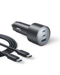 Car Charger, Anker 167.5W Max 3-Port Car Charger Adapter, USB-C Car Adapter for MacBook Pro/Air, iPhone 16/15 Series, Samsung S24/S23, iPad, AirPods, MP3 Player, and More (USB-C to C Cable Included)