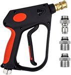 DERASL Pressure Washer Gun 5000PSI, High Pressure Spray Gun with 1/4" Quick Connector, 3/8'' Quick Coupling, 12GPM, M22-14mm and M22-15mm Couplings for Cleaning a Wide Range of Scenarios