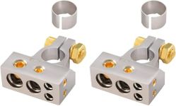 InstallGear 2/4/8/10 Gauge AWG Positive & Negative Battery Terminal Clamp and Shims (Pair)