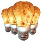 Himalayan Glow Salt Bulb, Patent Design Warm Amber Glow, LED Light Bulbs, 4 Count, Orange, W1651B-4PK