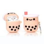 YIGEYI Silicone Case Compatible with Airpods 1&2 Funny Cute 3D Cartoon Cover [Canned Sauce series] (Pearl Milk Tea)