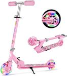 BELEEV V1 Scooters for Kids, 2 Wheel Folding Kick Scooter for Girls Boys, 3 Adjustable Height, Light Up Wheels, Lightweight Scooter with Sturdy Frame, Kickstand for Children 3 to 12 Years Old