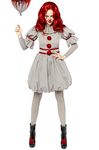 Amscan 9914701 Ladies Pennywise The Clown Adults Fancy Dress IT Costume Circus Halloween Horror (UK Size 18-20)