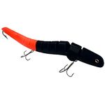 Delong Lures - Musky Fishing Lures, 11" Flying Witch Fishing Lures for Bass, Pike, Musky - Segmented Rip Baits Slow Sinking Swimbaits, Freshwater & Saltwater Tackle - Made in USA (Black/Orange)