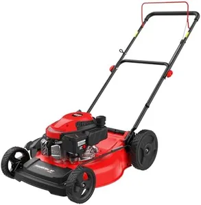 PowerSmart 21 in. Gas Lawn Mower, 144cc 2-in-1 Mulching Push Mower with 6-Positions Height Adjustment, High Rear Wheels
