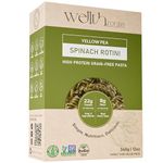 WELLTH Spinach High Protein Pasta | 100% Natural Ingredients (Spinach & Yellow Pea) | Grain Free, Gluten Free, High Fiber, Vegan, Vegetarian Pasta with 22g Protein | Family Size Value Pack (340g)