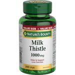 NATURE'S BOUNTY Milk Thistle, 1000 mg, Helps Support Liver Function, Liver Protectant, Used in Herbal Medicine to help Relieve Digestive Disturbances, 200 Softgels, 229 g - Packaging May Vary
