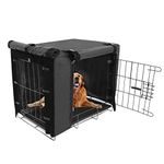 Durable Dog Crate Cover Double Door for Large pet Cover Kennel Covers Universal Fit for 36 inches Wire Dog Crate (36 Inch (36" L x 23" W x 25" H))-Black