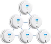 X-Sense Smoke and Carbon Monoxide Detector Combo, Wireless Interconnected Combination Smoke and Carbon Monoxide Detector with LCD Display & 10-Year Battery, RF Interconnected Model, 6-Pack