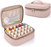 Yarwo Nail Polish Organiser Case, Nail Varnish Storage for 24 Bottles (15ml/0.5 fl.oz), Nail Polish Storage Bag for Nail Varnish, Nail Polish Carrying Case for Nail Art Accessories, Vintage Rose