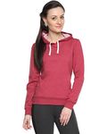 Campus Sutra Cotton Women's Plain Regular Fit Hooded Neck Hoodie (Aw15_H_W_PLN_Rd Medium), Maroon