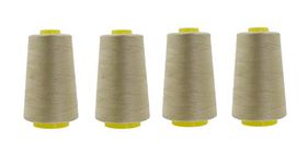 Mandala Crafts 4 Pack of Serger Threads Beige Threads for Sergers Machine - Sewing Thread Cones Thread for Overlock Thread Quilting - 40S/2 24000 Yds Polyester Thread Spools