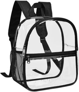 Stadium Approved Clear Backpack Small Clear Backpacks Mini (Black, 15 * 19 * 31CM)