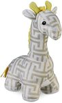 Relaxdays Door Stop Giraffe, Fabric & Sand, Door Buffer for Floor, Indoor, HBT: 35 x 15 x 25 cm, Decorative Door Sack Animal, White/Beige, Plastic, 35 x 15 x 25 cm