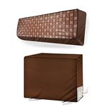 Da Anushi Split Ac Cover Set of Indoor and Outdoor Unit For 1 Ton Capacity Attractive Digital Prints/Dustproof/Water Resistant (Brown Checkered)