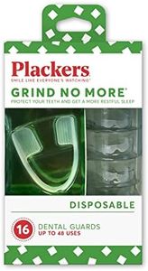 Plackers Grind No More Night Guard, Nighttime Protection for Teeth, BPA Free, Sleep Well, Ready to Wear, Disposable, One Size Fits All, 16 Count