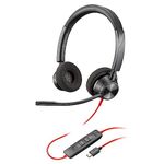 Poly Blackwire 3320 Wired Headset (Plantronics) – Flexible Microphone Boom – Hi-fi Stereo - Connect to PC/Mac via USB-C or USB-A - Certified for Microsoft Teams - Amazon Exclusive