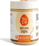 SoCo Artisanal Tahini Paste for Hummus, Pure Ground Plant-Based Tahini Sauce, Multipurpose Sesame Paste, Non-GMO, Gluten-Free, Sugar-Free, Kosher, Pack of 1 x 13.4 Ounces (380 Grams)