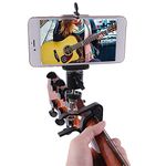 Smartphone Guitar Capo, Android and iP/hone Compatible Dock Headstock Neck Clamp, Guitar Head Clip for Acoustic and Electric Guitars