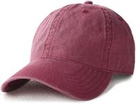 FURTALK Unisex Vintage Cotton Washed Distressed Baseball Caps Unstructured Low Profile Adjustable Dad Hat WineRed