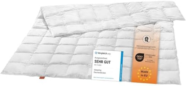 sleepling 197142 extra leichte Sommer Daunendecke Bettdecke, Neue weißen Daunen (90%) und Federn (10%), Made in EU, Ökotex, Downpass, 155 x 220 cm, weiß