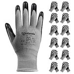 ANDANDA 6 Pairs Work Gloves, Nitrile Coated Safety Work Gloves, Gardening Gloves Suitable for General Duty Work like Logistics/Assembly/Utilities & Public Works, Black/X-Large