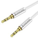 SYNCWIRE Aux Cable 3.5 mm Audio Cable - 2 m Nylon Jack Cable for Headphones, Apple iPhone iPod iPad, Echo Dot, Home/Car Stereos, Smartphones, MP3 Players and More - Silver