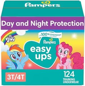 Pampers Easy Ups Girls & Boys Potty Training Pants - Size 3T-4T, One Month Supply (124 Count), My Little Pony Training Underwear (Packaging May Vary)