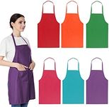 LOYHUANG 6 PCS Plain Bib Aprons for