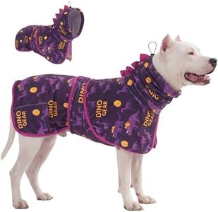 LovinPet Winter Coat for Dogs, Super Absorbent with Fast Drying Coat with Hood, Adjustable Hood & Belly Strap, Dog Robes for After Bath & Grooming, Dog Bathrobe, Washable, Easy to Clean,Purple,M