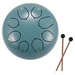 DeeCozy Slit Drums, Steel Tongue Drum, 6 inches 8 Tone D Key, Handpan Drum with Drumsticks, Bag, Finger Cover, Percussion Instrument for Musical Education Concert Mind Healing Yoga Meditation