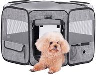 Petsfit Pet Playpen for Small Dogs, Indoor/Outdoor Cat Playpen, Puppy Exercise Pen with Carrying Case, Removable Zipper Sealed Top and Bottom（75 x 68 x 42 cm)