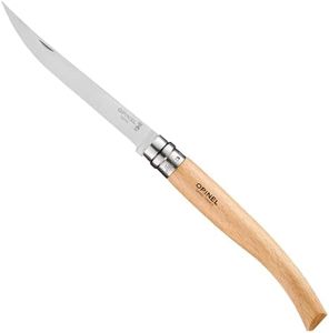 Opinel Effile Slimline Series Folding Fillet Knife – Slim Blade Folding Knife, Virobloc Locking Collar, Sustainably Harvested Wood Handles, Updated Blade Profile (Beechwood/No.12)