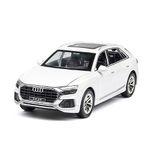 FEXXA 1:32 Scale Exclusive Alloy Metal Pull Back Die-cast Car Model with Sound Light Mini Auto Toy for Kids Metal Model Toy Car with Sound and Light? (AUDI Q8 - WHITE-1)