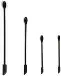 GYB 4 Pack Mini Silicone Spatula, Makeup Spatula, Small Silicone Spatula, Thin Spatula Set for Skinny Openings, Tiny Scraper，4 Sizes for Jar, Kitchen Bottles, Cosmetic (Black)