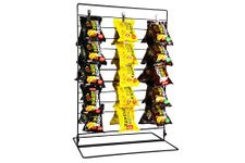 Chip Rack Display Stand, Chip Display Rack, Bagged Rack, Concession Stand Snack Party Retail Display Chip Bag Holder, Countertop Metal Snack Cookie Candy Organizer with 60 Clips