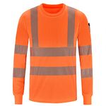 AYKRM Hi Vis Shirt Long Sleeve Hi Vis High Viz Visibility Long Sleeve Safety Work T Shirt hi vis t Shirts(XS-8XL)