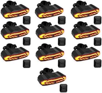 NineLeaf Bike Turn Signals, Bicycle Turn Signals, Bike Tail Light with Turn Signals, Bike Tail Light Alarm, IP65 Waterproof, with Electric Bell Automatic Brake Light,USB-C Charging,10pk
