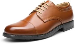 Bruno Marc Men's Black Leather Lined Dress Oxford Shoes Classic Lace Up Formal Dress Wide Shoes,DOWNINGWIDE-01,Brown,10 W US