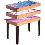 HOMCOM 3 in 1 Multi-use Mini Games Table Tennis Billiard Pool Air Hockey Set with All Accessories