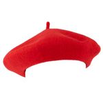 ZAKIRA Wool French Beret for Men and Women in Plain Colours (Red)