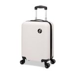 ATLANTIC Tribute II Harside Luggage — Small Suitcase with 8 Wheels, Lockable Zipper Puller Heads, and Lightweight Construction — Eggshell, 20-inch