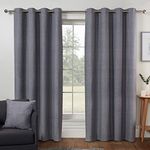 Sleepdown Textured Print Eyelet Curtains Lined Curtains for Bedroom and Living Room 46 x 54 Inch Charcoal 2 Panels,5056242839224