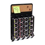 Mind Reader Single Serve Pod Organizer, Wall Mount, 20 Pod Capacity, Magnetic or Adhesive, 27.3L x 39.4W x 6.4H cm, Black