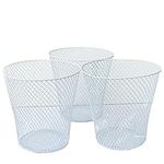 White Wire Mesh Waste Basket No Lid